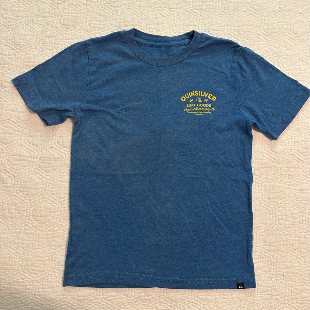 Quiksilver Kids Heather Blue Tee with Yellow Graphic